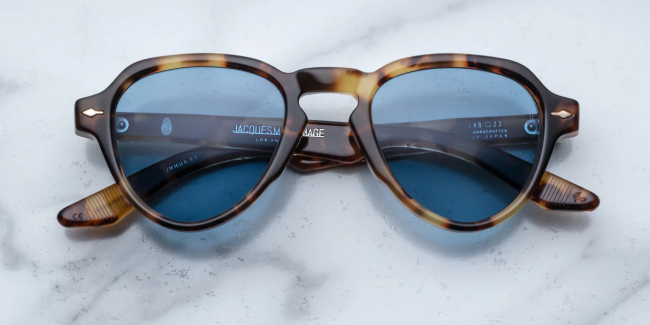 Aviator sunglass in tortishell acetate