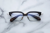 JMM alin Noir X black acetate top. with silver bottom rim