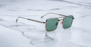 JMM Altamont square sunglasses in antique gold with double bridge side view