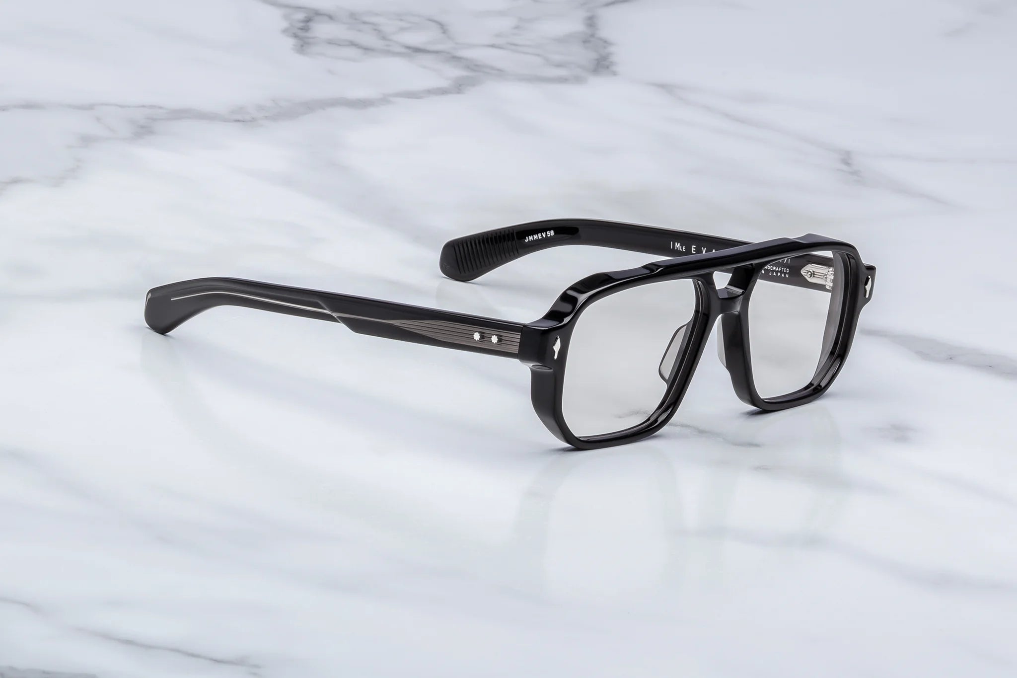JMM evans aviator frame in raven with double bridge side view