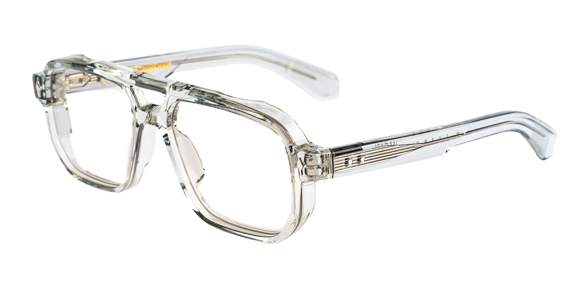 JMM evans aviator frame in sulphur with double bridge side view