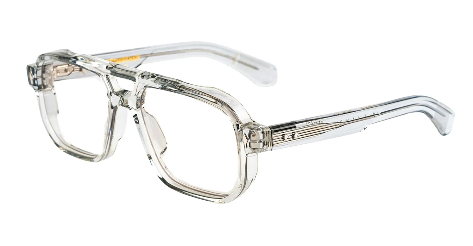 JMM evans aviator frame in sulphur with double bridge side view