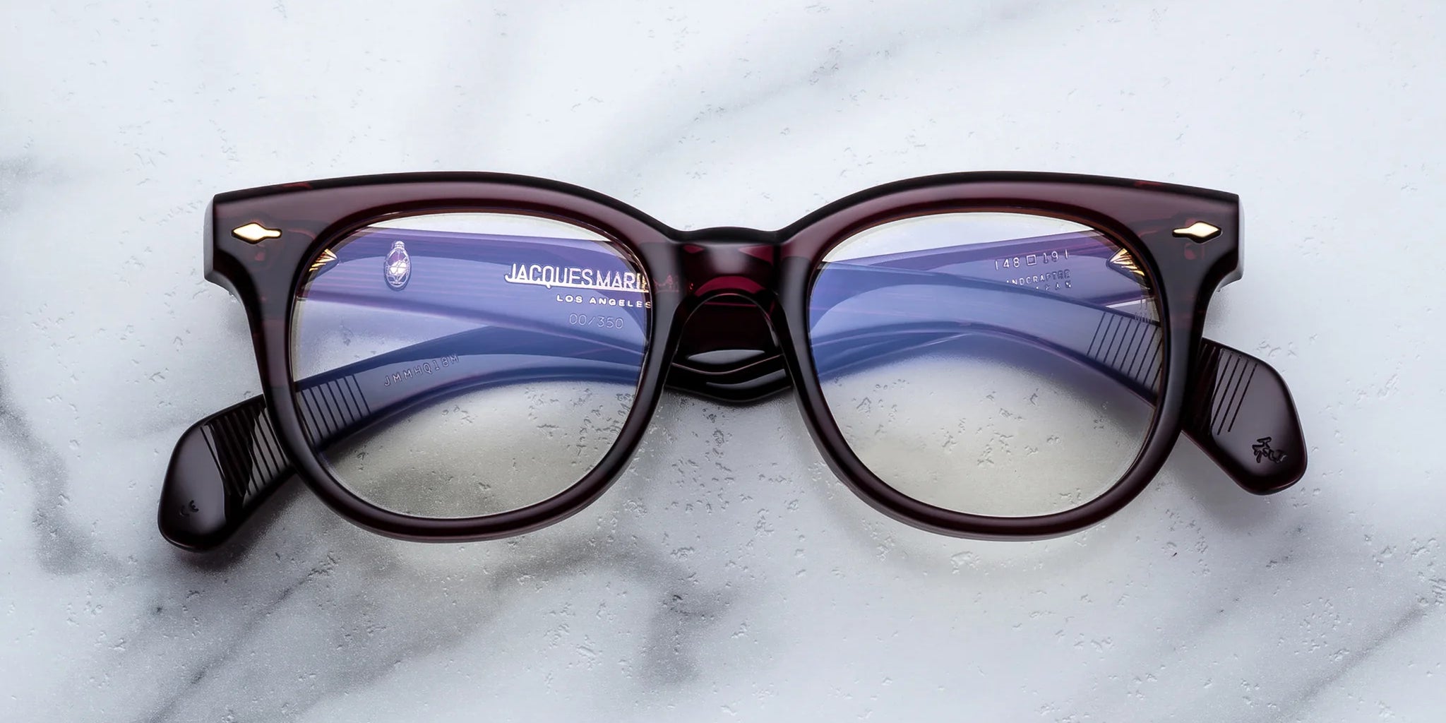 Burgundy square frame with rounded edges JMM Hortense