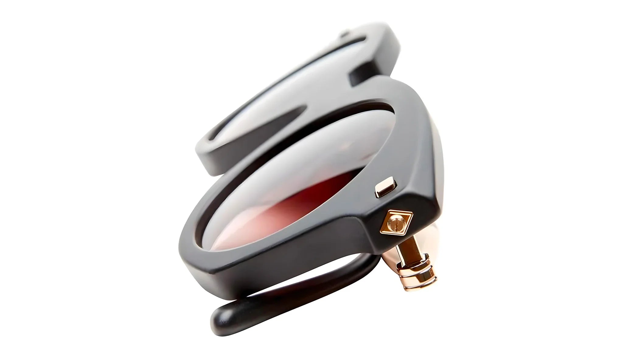 close up of matt black sunglasses