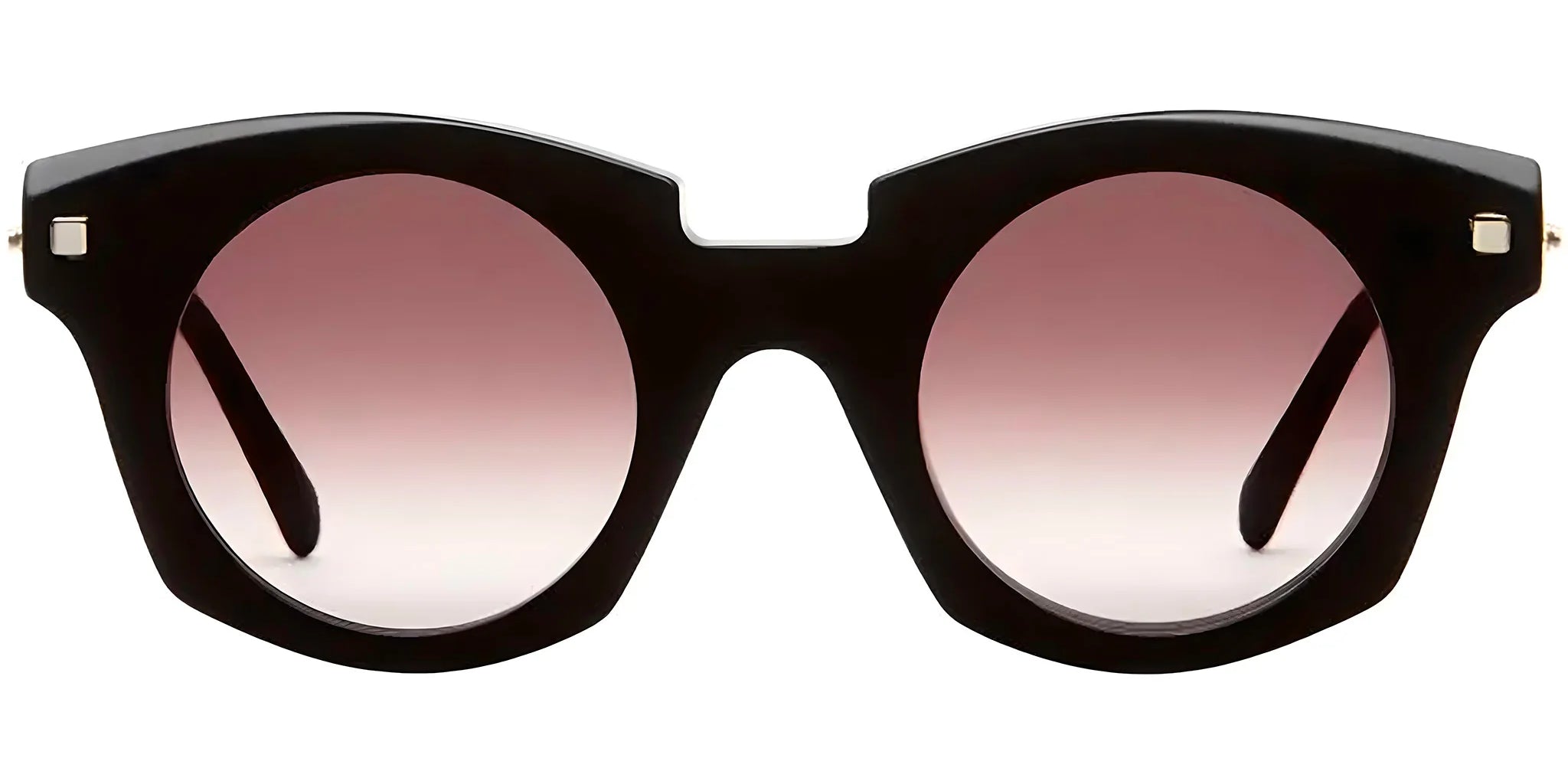 matt black round sunglasses with brown lens