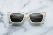 champagne colours sunglasses with sterling silver arrow head motify on the sides JMM mattei brut