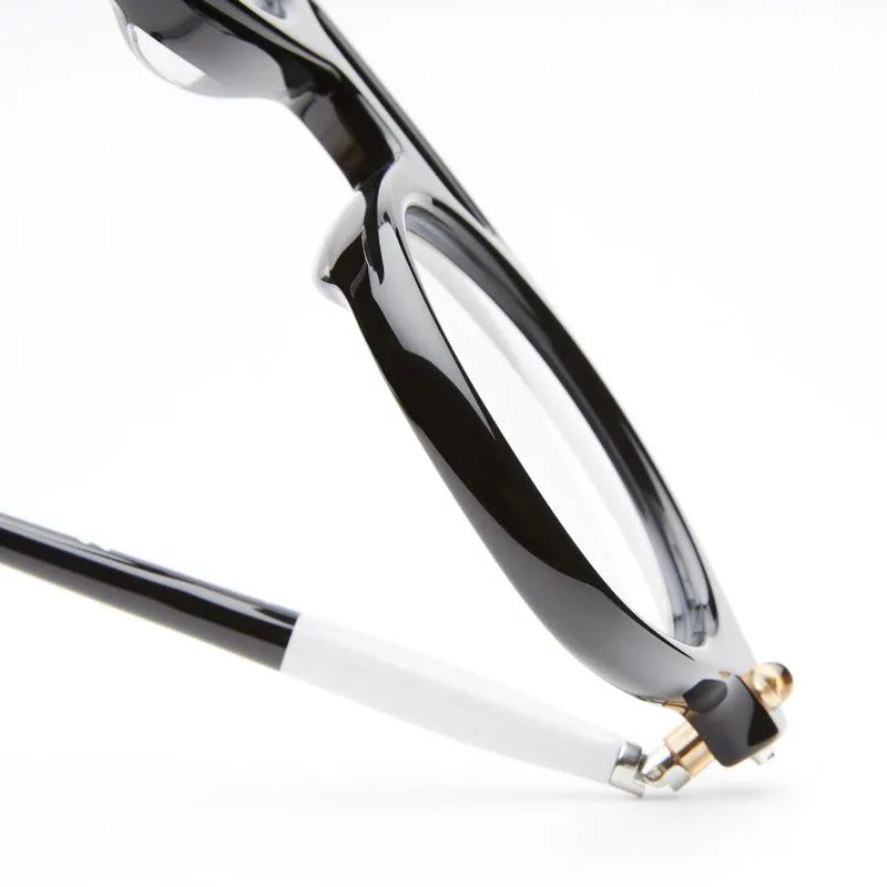 Close up of black aviator frame