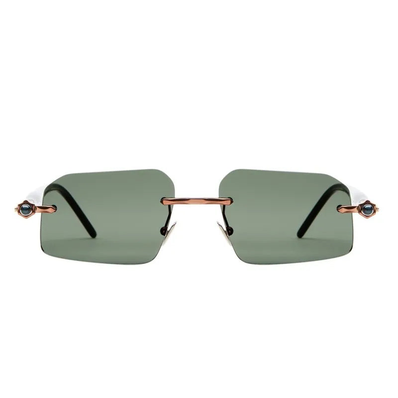 Rimless frame with brone sides 