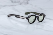 Side view of JMM Pontian a panto frames in cobra with silver detail on temples