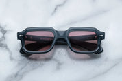 blue rectangular sunglasses