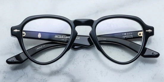 aviator shaped frame in black with crystal inline shell frame 