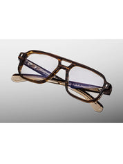JMM evans aviator frame in hazel with double bridge