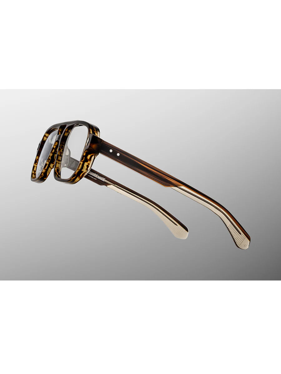 JMM evans aviator frame in hazelwith double bridge sie view
