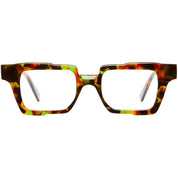 Retangular frame in tortishell with green mixed in