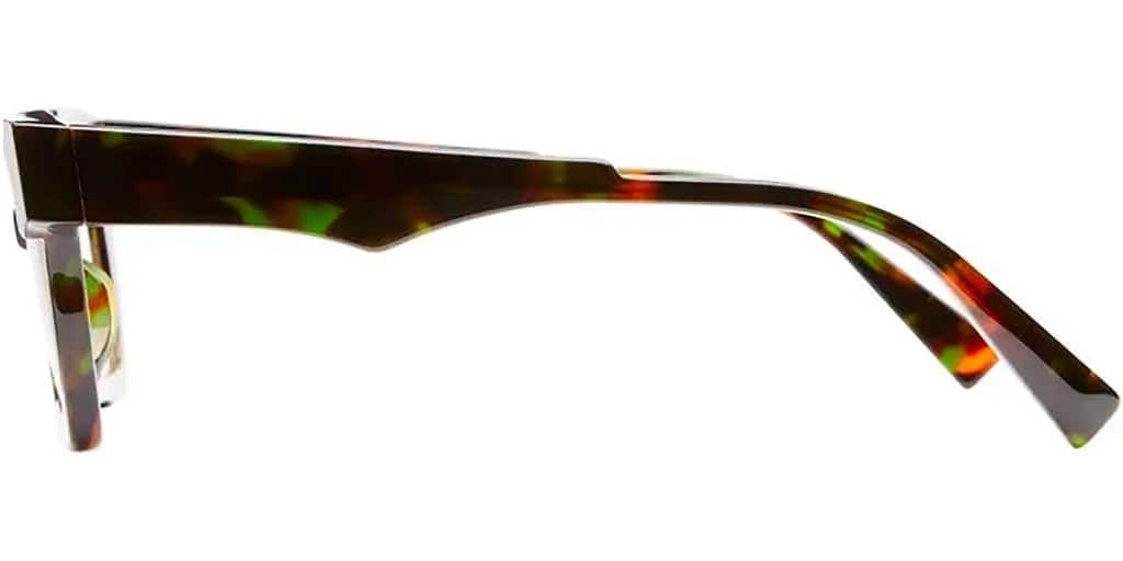 Side view of a mixed colour tortishell frame
