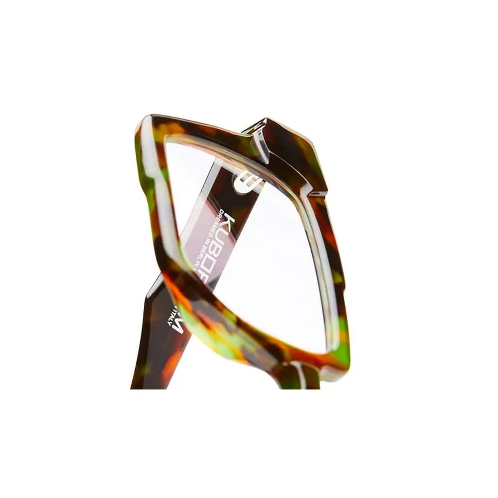 close up view of a tortishell mixed coloured frame