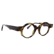 round mottled tortishell glasses side view